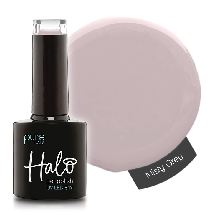 Product image of Pure Nails' Halo gel polish in the shade 'Misty Grey'