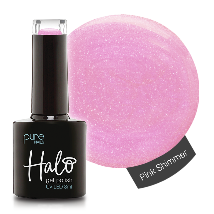 Product image of Pure Nails' Halo gel polish in shade 'Pink Shimmer'