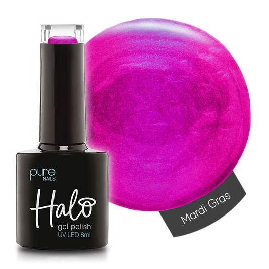 Product image of Pure Nails' Halo gel nail polish in shade 'Mardi Gras' 