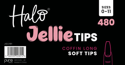 Halo Jellie Nail Tips - Coffin Long