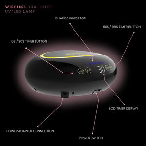 Halo LED Advanced Nail Lamp - Black & Gold (Wireless)