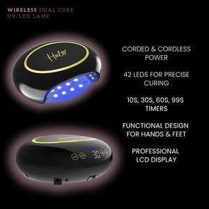 Halo LED Advanced Nail Lamp - Black & Gold (Wireless)