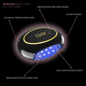 Halo LED Advanced Nail Lamp - Black & Gold (Wireless)