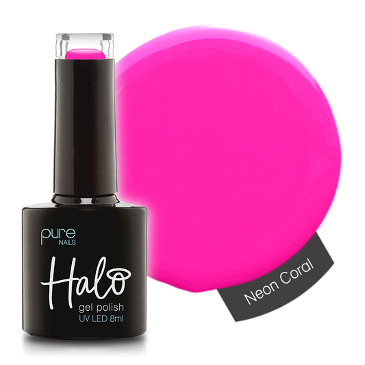 Product image of Pure Nails' Halo gel polish in shade 'Neon Coral' 