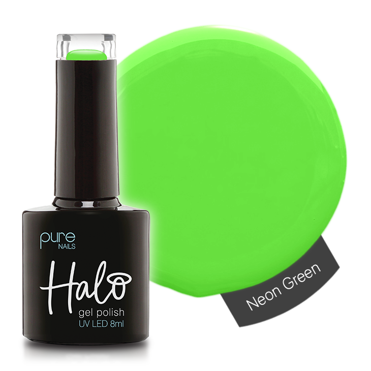 Product image of Pure Nails' Halo gel polish in shade 'Neon Green' 