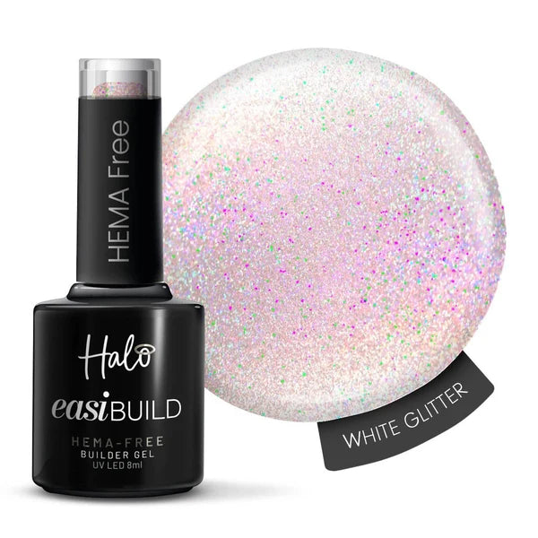 Halo EasiBuild Builder Gel - White Glitter 8ml