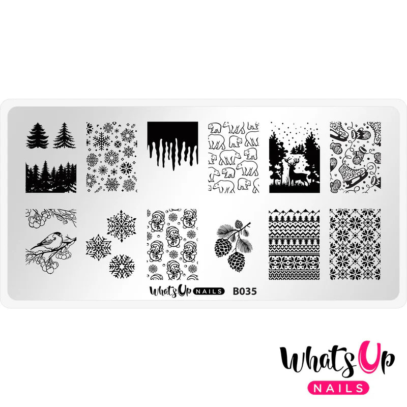 Whats Up Nails - Stamping Plate - Icy Wonderland