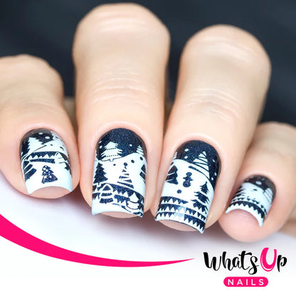 Whats Up Nails - Stamping Plate - Holiday Snowfall