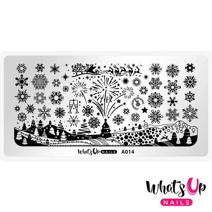 Whats Up Nails - Stamping Plate - Holiday Snowfall