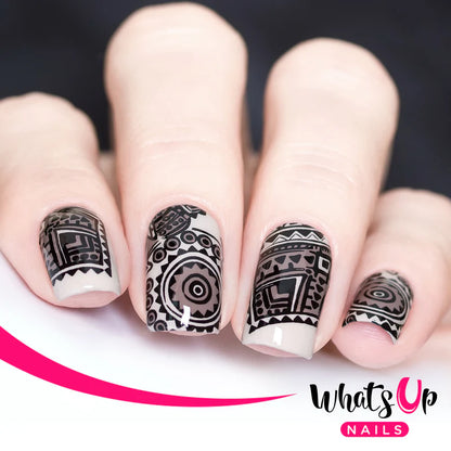 Whats Up Nails - Stamping Plate - Tribal Feather