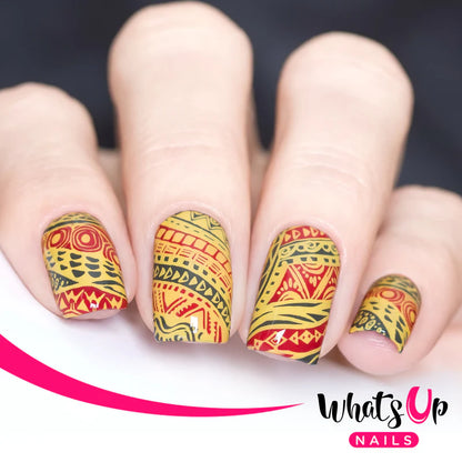 Whats Up Nails - Stamping Plate - Tribal Feather