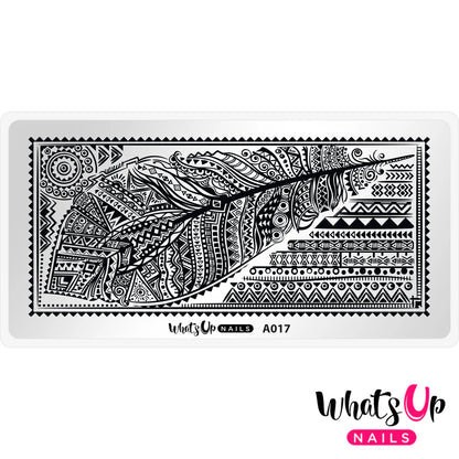 Whats Up Nails - Stamping Plate - Tribal Feather
