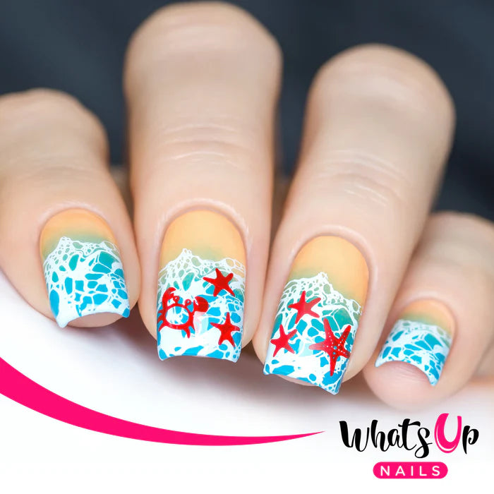 Whats Up Nails - Stamping Plate - Beach Mode