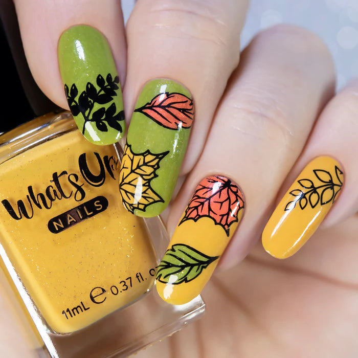 Whats Up Nails - Stamping Plate - Leaf Pile