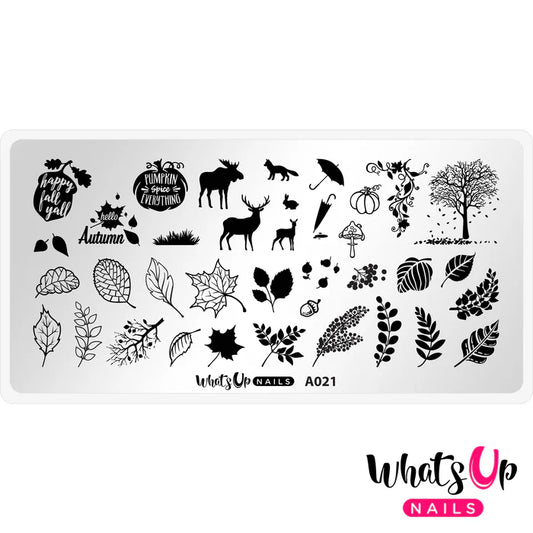 Whats Up Nails - Stamping Plate - Leaf Pile