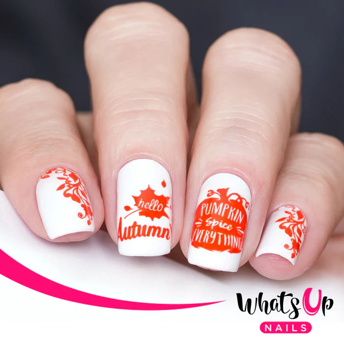 Whats Up Nails - Stamping Plate - Leaf Pile