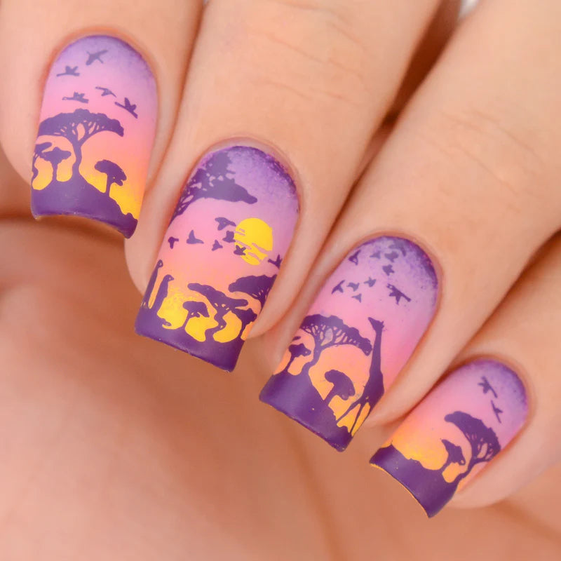 Whats Up Nails - Stamping Plate - Backlit Scenery