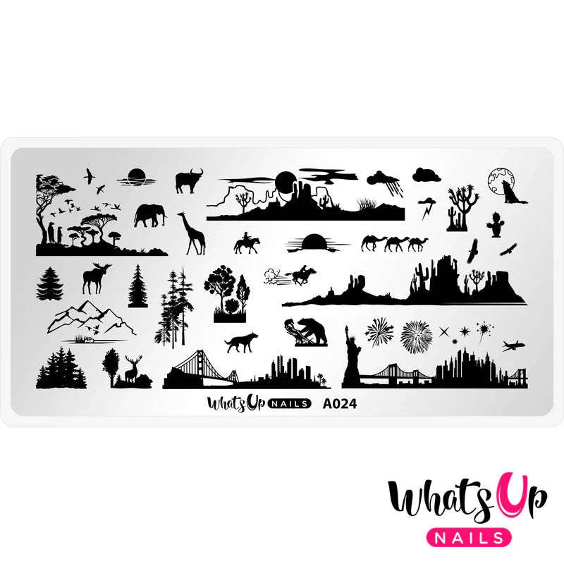 Whats Up Nails - Stamping Plate - Backlit Scenery