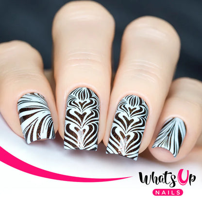 Whats Up Nails - Stamping Plate - Water Marble to Perfection