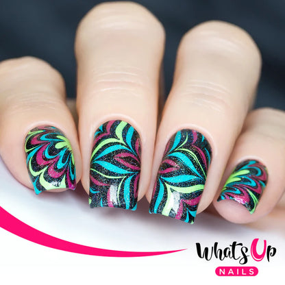 Whats Up Nails - Stamping Plate - Water Marble to Perfection