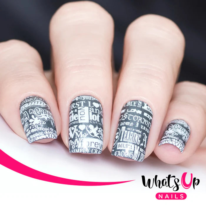 Whats Up Nails - Stamping Plate - Words of Emotions