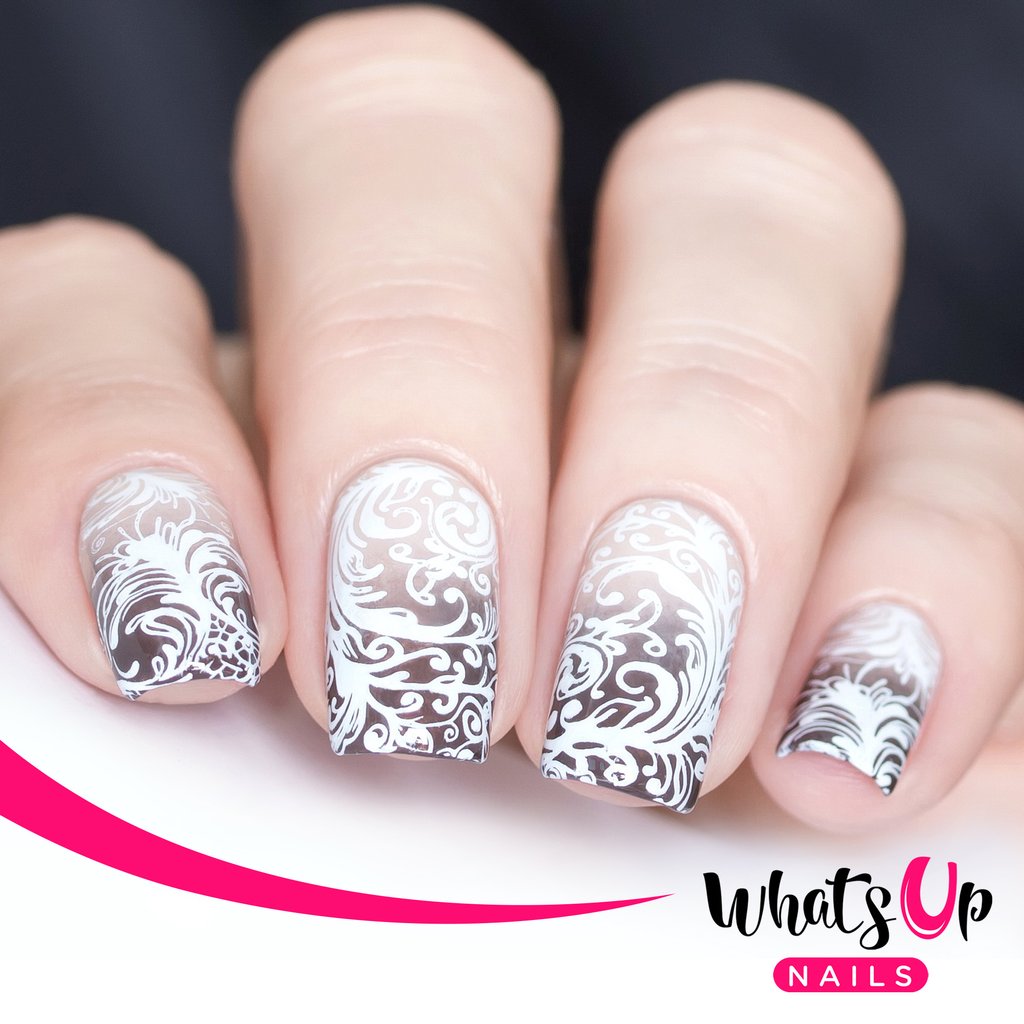 Whats Up Nails - Stamping Plate - Floral Swirls