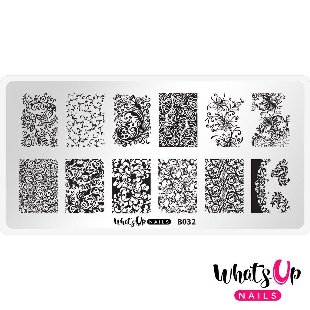 Whats Up Nails - Stamping Plate - Floral Swirls