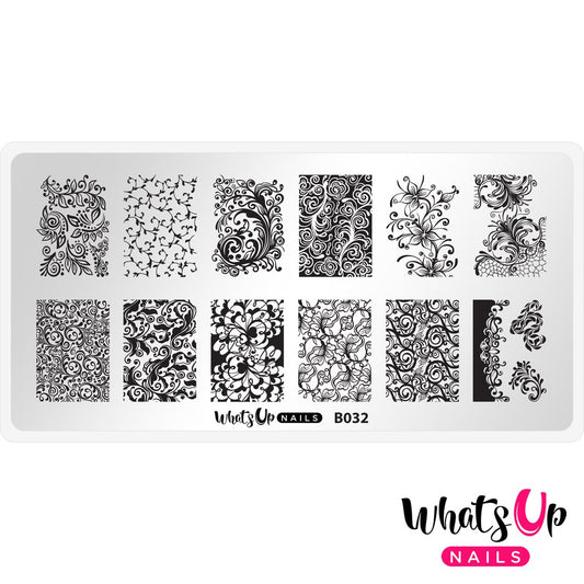 Whats Up Nails - Stamping Plate - Floral Swirls