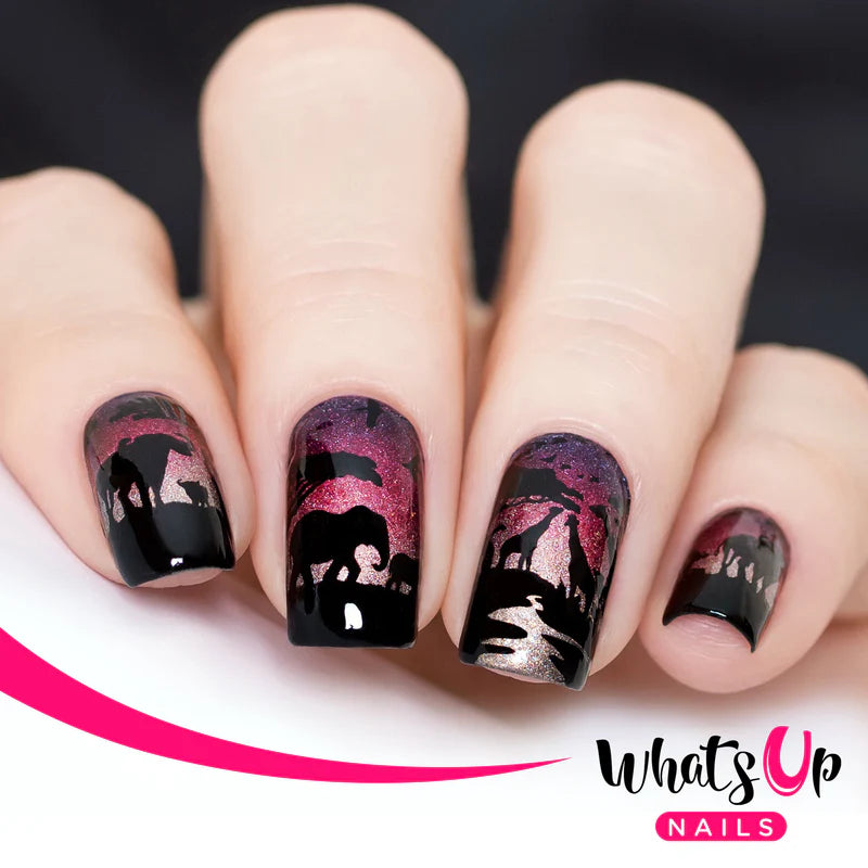 Whats Up Nails - Stamping Plate - Safari Ride