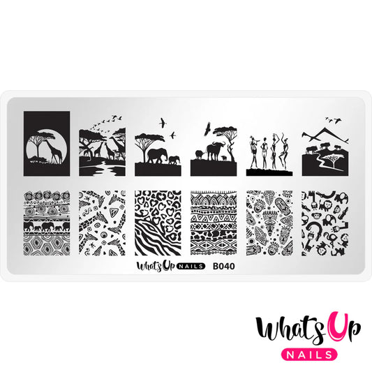 Whats Up Nails - Stamping Plate - Safari Ride