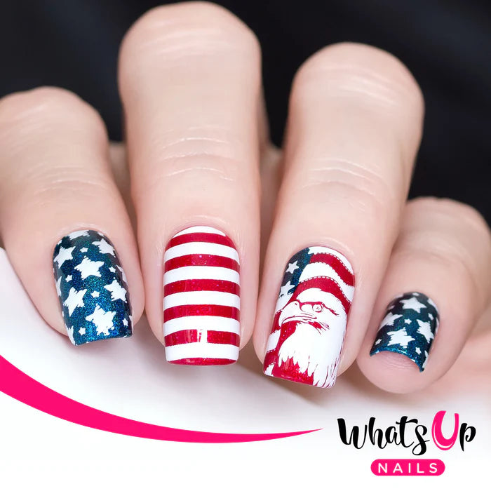 Whats Up Nails - Stamping Plate - Stars and Stripes