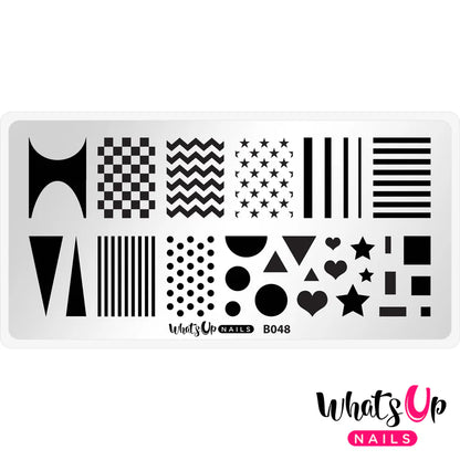 Whats Up Nails - Stamping Plate - Simple Shapes
