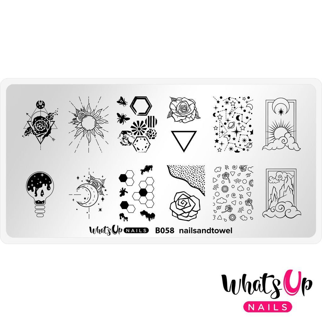 Whats Up Nails - Stamping Plate - Nails and towel