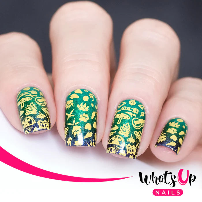 Whats Up Nails - Stamping Plate - Campfire Stories