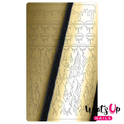 Whats Up Nails - Dripping Flames Stickers