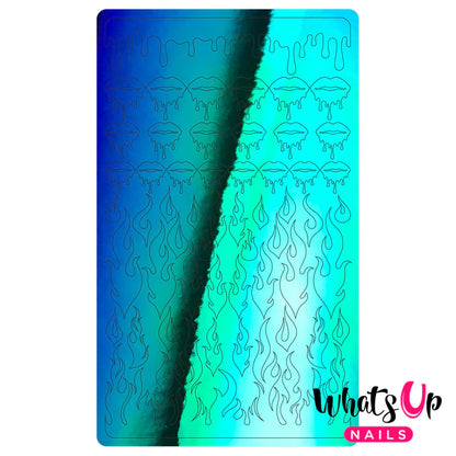 Whats Up Nails - Dripping Flames Stickers