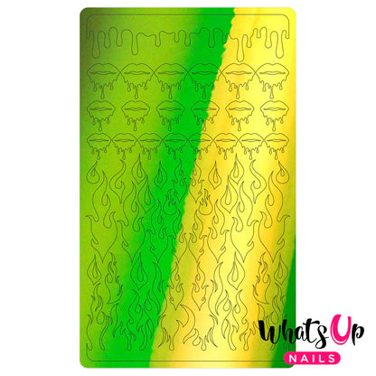 Whats Up Nails - Dripping Flames Stickers