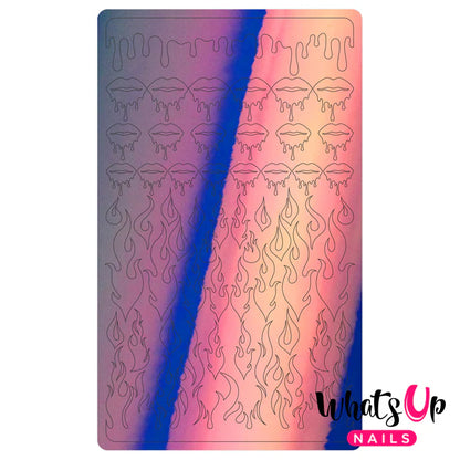 Whats Up Nails - Dripping Flames Stickers