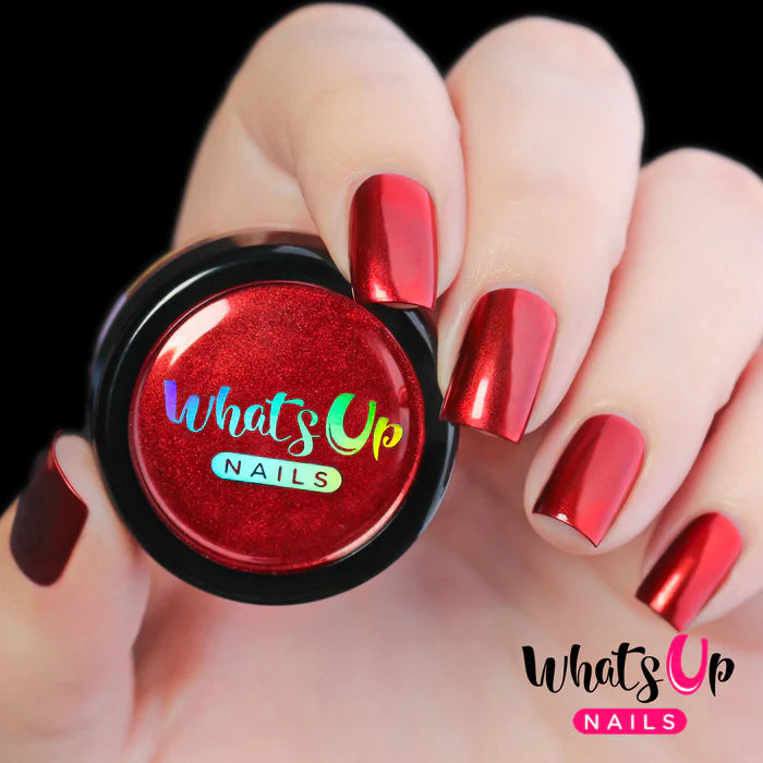 Whats Up Nails - Chrome Powder - Fire Red