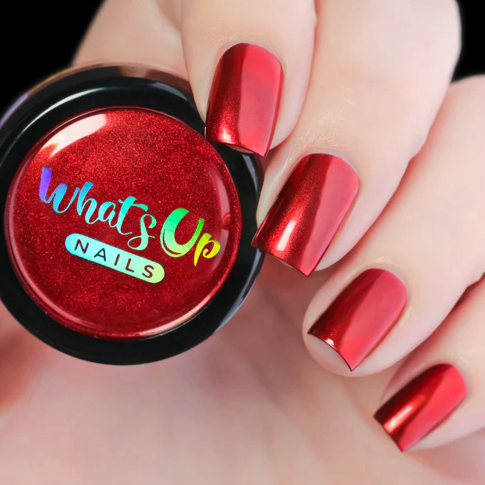 Whats Up Nails - Chrome Powder - Fire Red